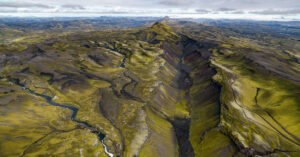 Fissure éruptive associée à l'éruption de l'Eldgjá (Islande).