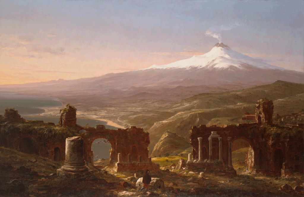 Le tableau "Mount Etna from Taormina", de Thomas Cole, huile sur toile de 1843.