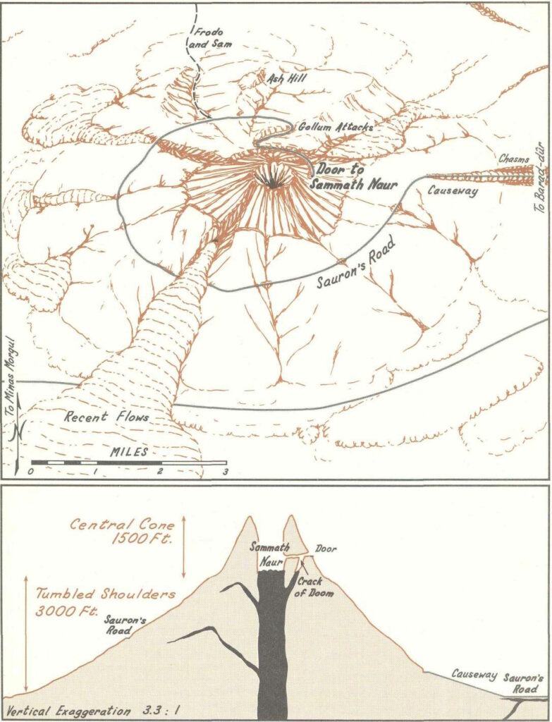 Carte et coupe du Mont Destin.